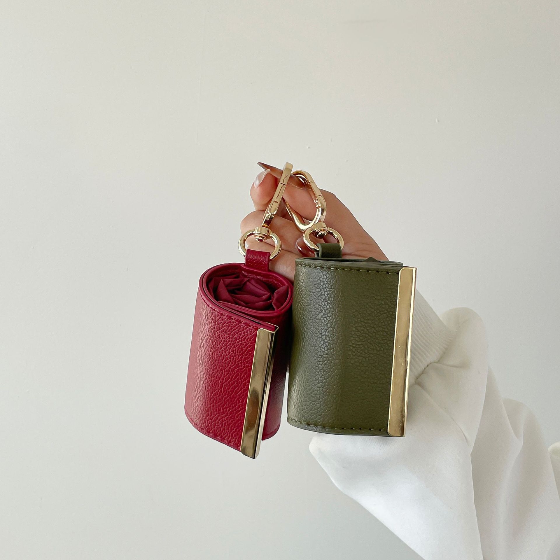 Cross-border ins style key chain storage cloth bag large capacity environmental protection shopping bag pendant accessories new texture