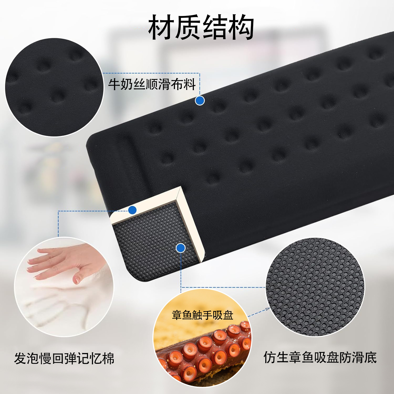 L-Shaped Elbow Support Memory Foam Keyboard Hand Rest Mouse Pad Wrist Support Office Cross-Border Wholesale Wrist Support Anti-Slip Card Right Angle