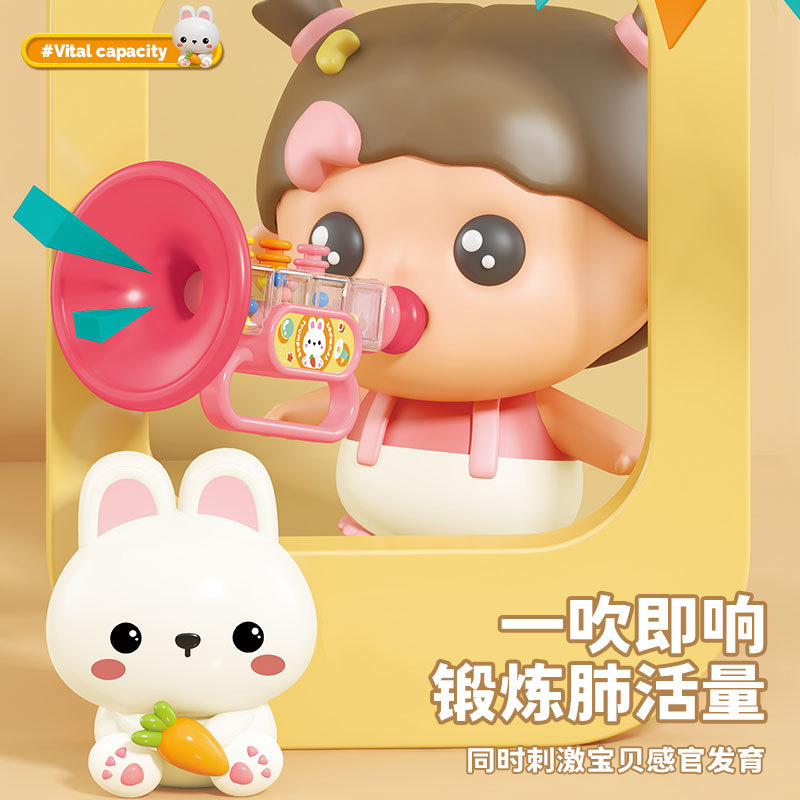 New Children's Small Trumpet Toys Can Blow Baby Whistle to Play Early Education Musical Instrument Toys for Boys and Girls Wholesale