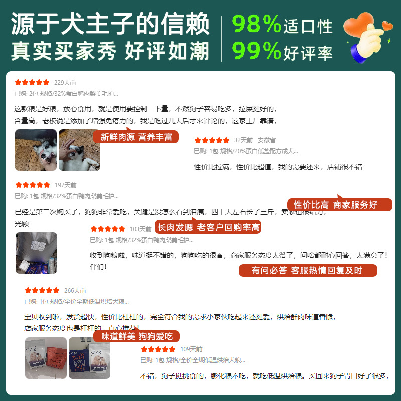 Dog Food Suitable for All Dog Breeds, Including Large and Small Breeds, Puppies, Trial Packs, Large Bags, 50kg Custom-Made Oem Wholesale Dog Food