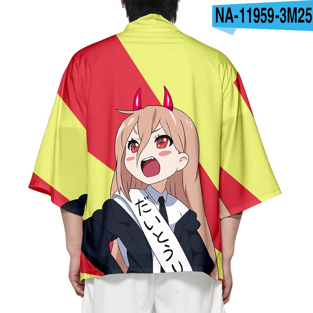 Factory direct chainsaw cosplay kimono Cape 3D digital printing animation role-playing robe wholesale