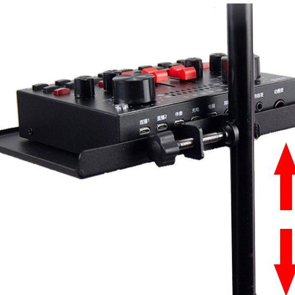 Тренога для мобильного телефона для прямых эфиров с подставкой для звуковой карты, микрофона и хранения мелочей, металлическая подставка