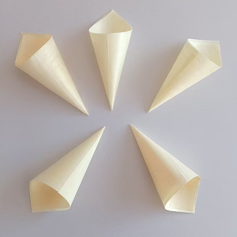 Factory direct supply environmentally friendly biodegradable horn wooden simple horn wooden cone ice cream cone snack cone horn ice