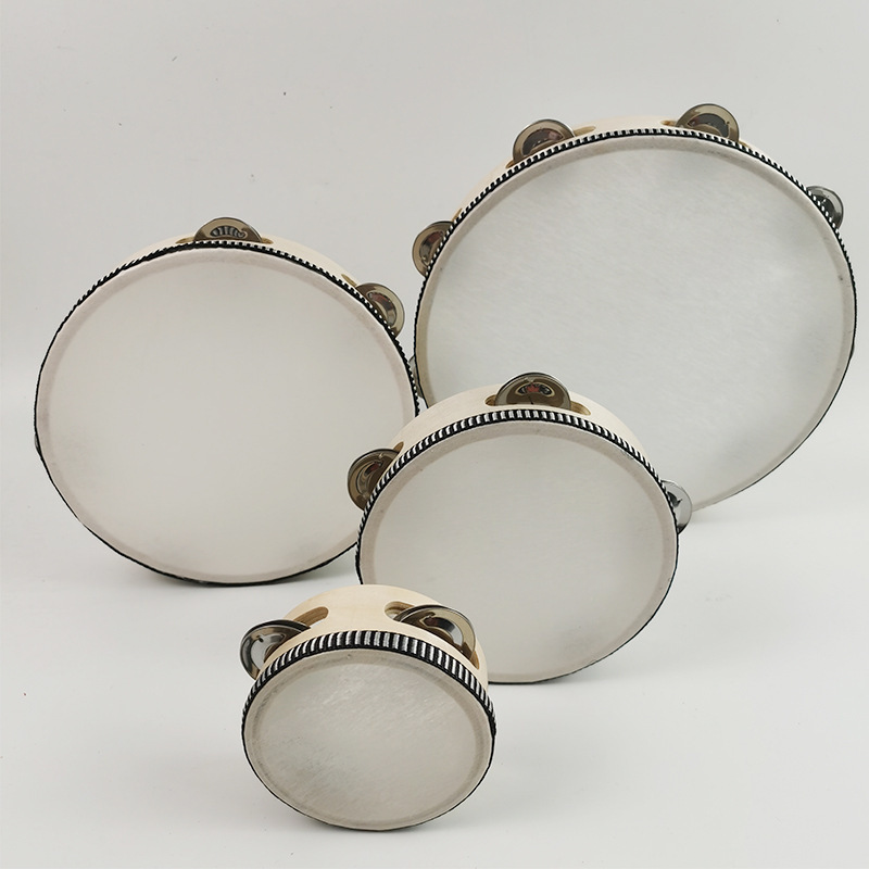 Детский перкуссионный инструмент ручной ударный барабан бубен 4 дюйма 6 дюймов 7 дюймов 8 дюймов 10 дюймов белый бубен