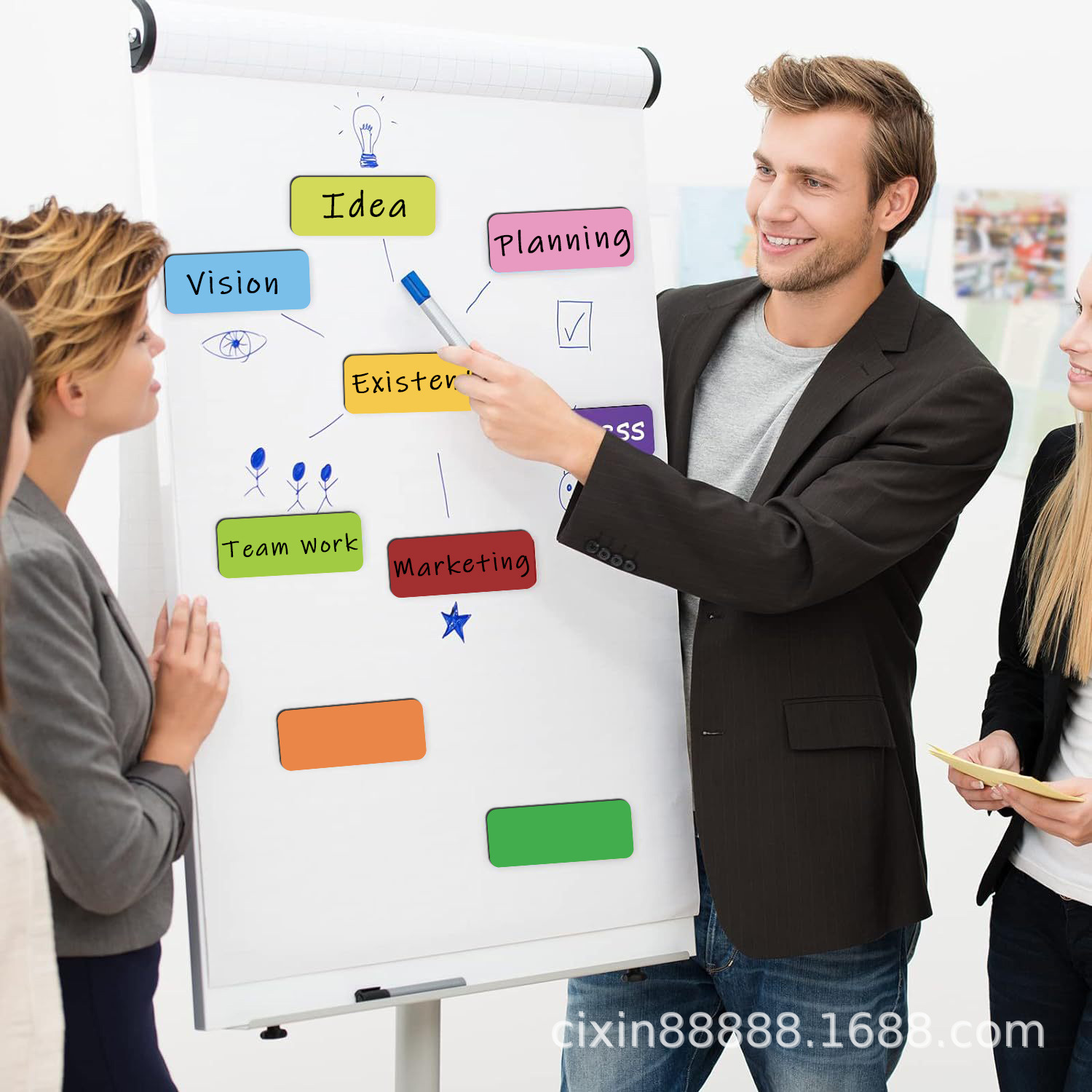 Cross-border Magnetic Label Message Sticker Cartoon Color Creative Magnetic Name Sticker Blackboard Sticker Writing Refrigerator Sticker