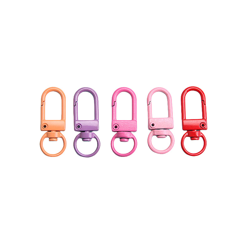Candy color paint direct alloy color key door buckle diy jewelry accessories doll rotating hook shrimp buckle