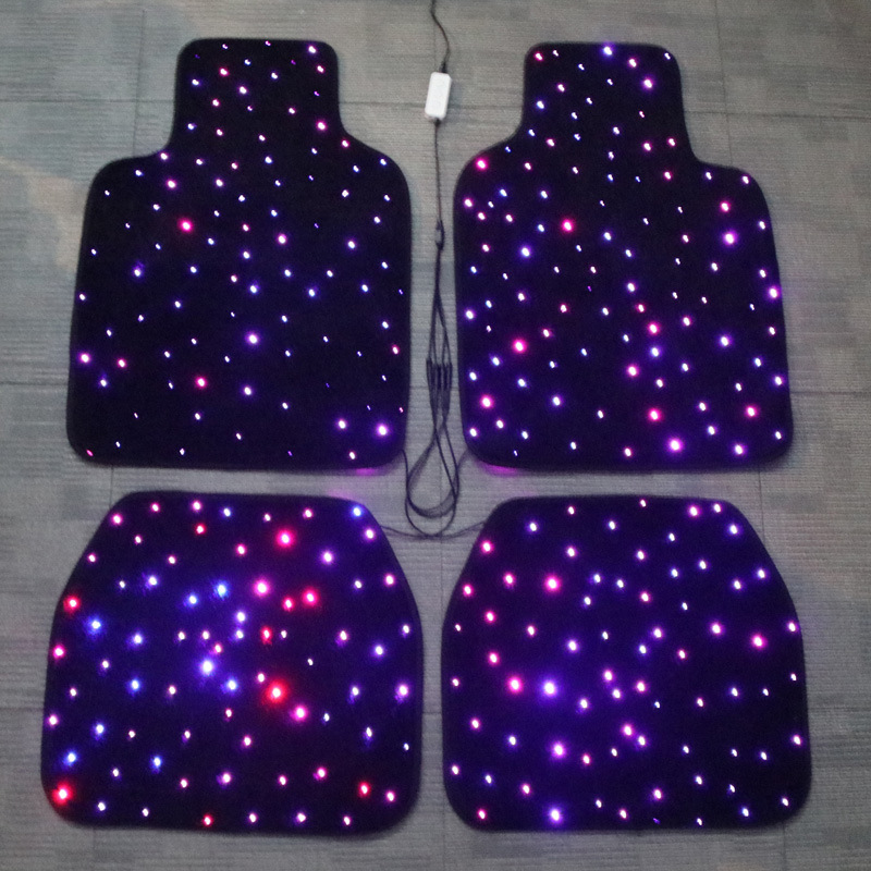 Car Starry Sky Carpet USB Powered Multi-Color Ambient Light Neutral Model App Control Fiber Optic Starlight Car Floor Mat