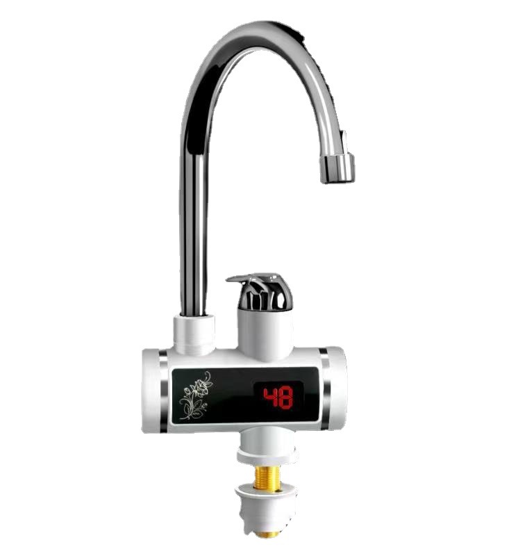 Large screen water inlet digital display electric faucet 3300W instant hot fast hot and cold double kitchen faucet wholesale