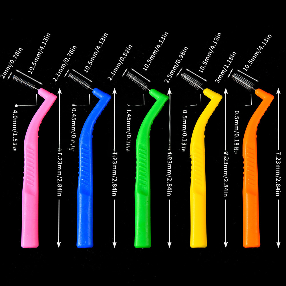 Cross-border L-shaped interdental brush oral cleaning care orthodontic interdental brush 7-shaped interdental brush factory in stock wholesale