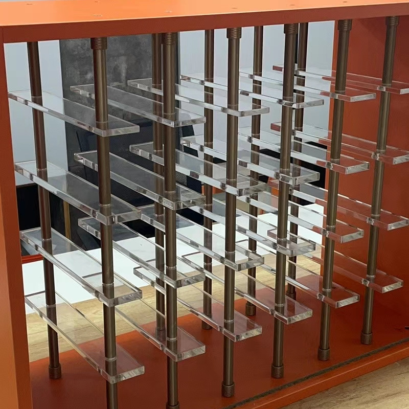 Acrylic Illuminated Wine Rack Villa Wine Cellar Hotel Wine Rack Foreign Wine Aluminum Profile Wine Cabinet Floor-Standing Commercial Wine Cabinet