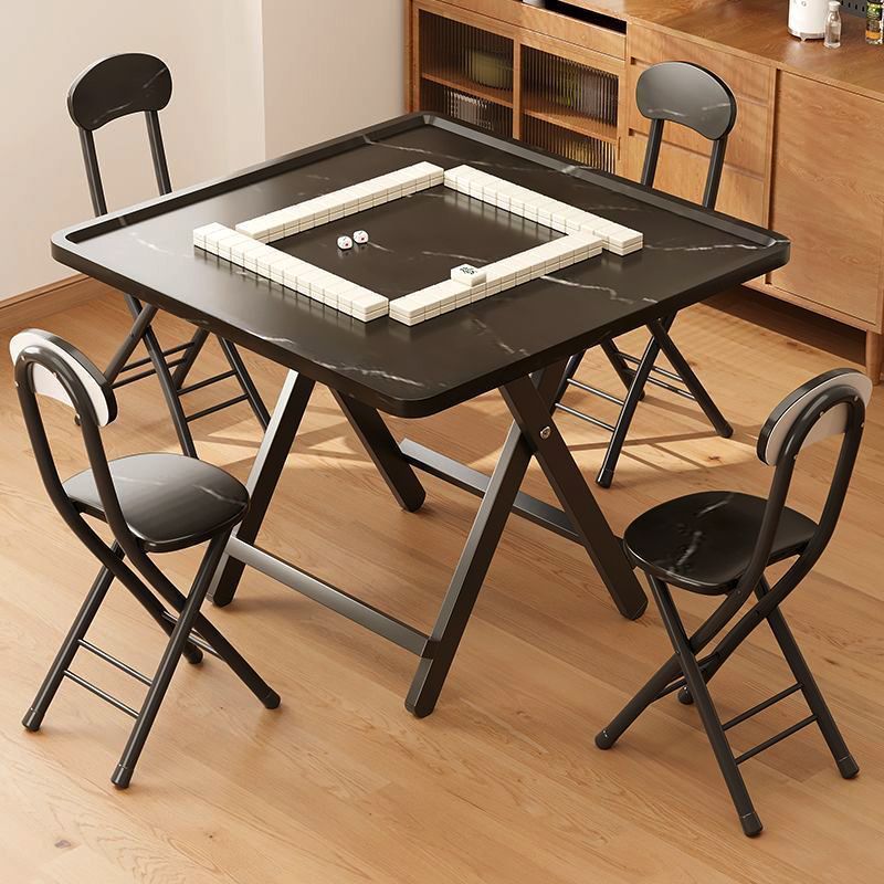 Складной простой стол для шахмат и карт, квадратный уличный стол для маджонга, обеденный стол, стол с двойным назначением для дома