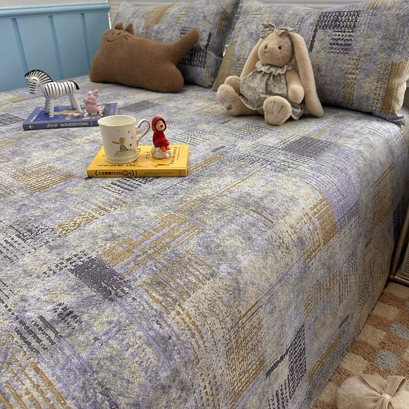 Summer Sweat-Absorbent and Breathable Old Coarse Cloth Three-Piece Set Cotton and Linen Thickened Summer Mat Mat Amazon