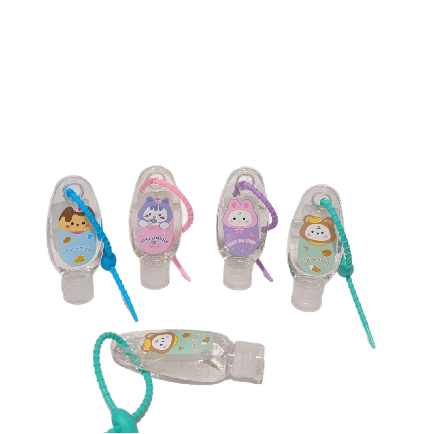 Cartoon Lanyard Water-Free Hand Sanitizer Portable Alcohol-Containing Hand Sanitizer for Primary School Students No-Wash Quick-Drying 30 ml