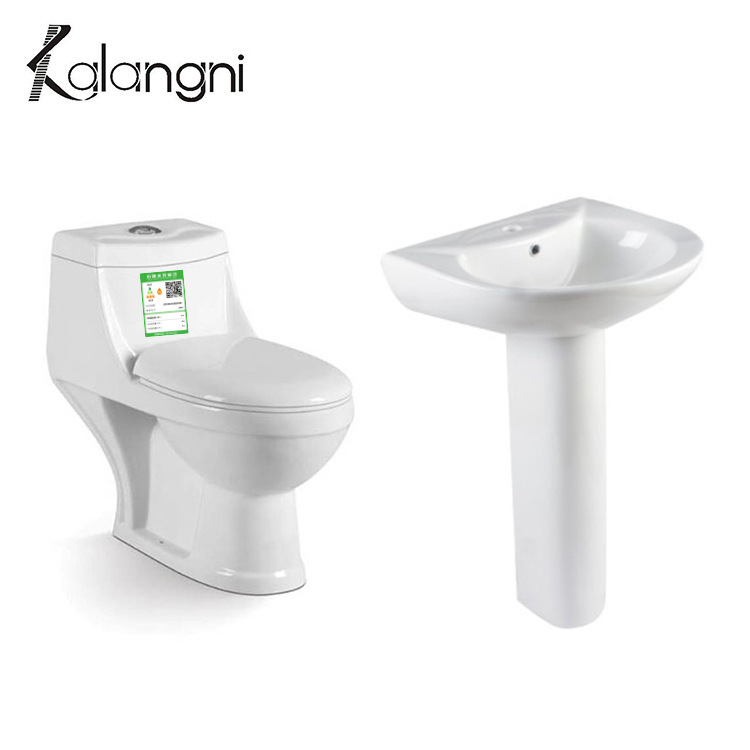 Однокомпонентный арабский туалет с колонной и умывальником, прямой смыв, большой диаметр