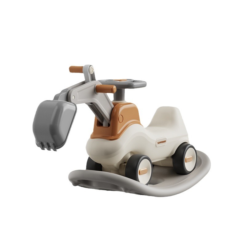 Cross-Border Children's Excavator Rocking Horse Baby Yo-Yo Car Four-In-One Toy Gift Multi-Functional Children's Entertainment Play