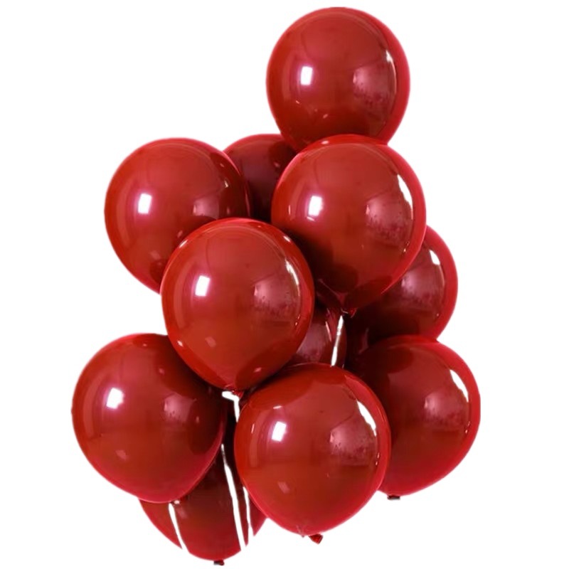 Double-Layer Ruby ​​Red Balloon Decoration First Birthday Pomegranate Red Gold New Year's Day Festive Atmosphere Decoration