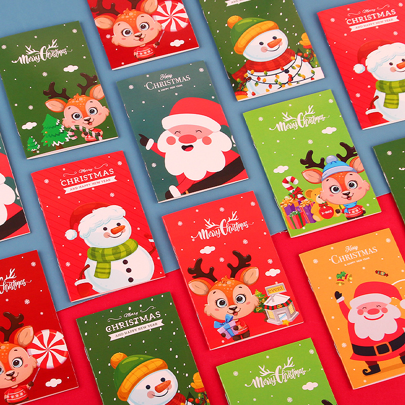 Cartoon Christmas Notebook Portable Pocket Notepad Student Children's Holiday Gift Christmas Gift Wholesale