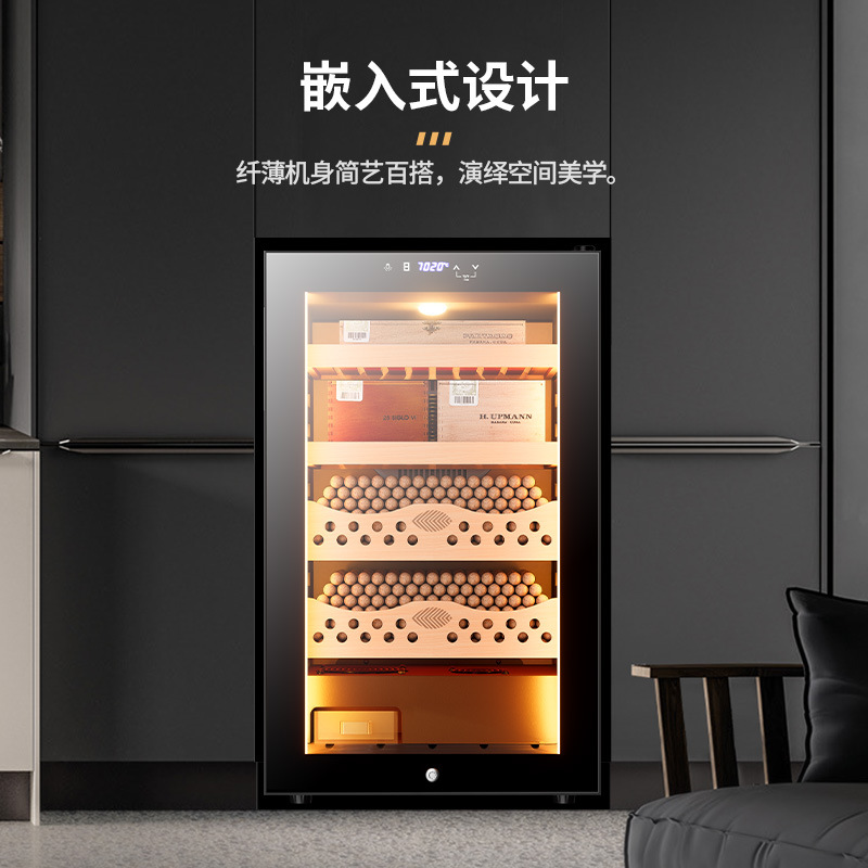 Eggplant Dragon 68C Cedar Cigar Cabinet Electronic Small Temperature Control Humidity Household Tea Constant Temperature Red Wine Cabinet