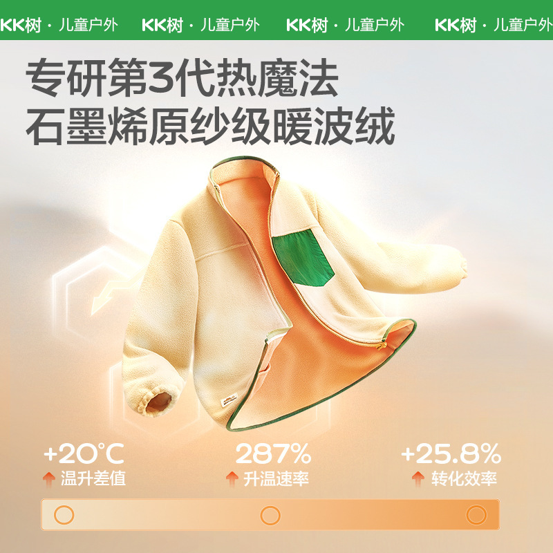 Kk Tree Children's Fleece Jacket Boys' Fleece Liner Girls' Spring and Autumn Fleece Top 2025 New Style