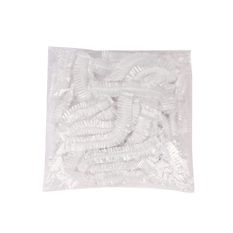 Manufacturer Customized Disposable Shower Cap Pe Plastic Elastic Mouth Thickeneded Strip Hair Dye Baking Oil Hotel Hair Salon Dustproof