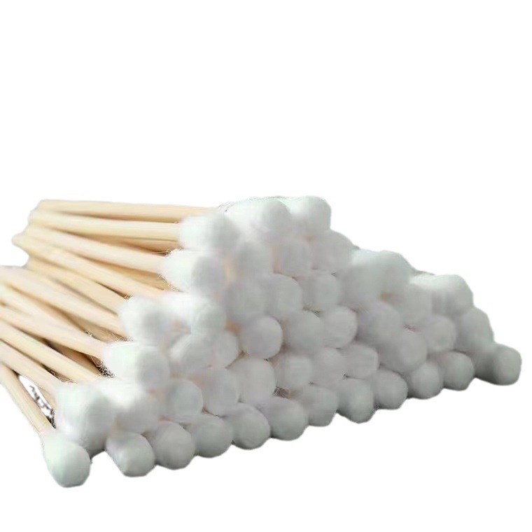 Medical disposable sterile cotton swab hospital Big Head gynecological wound disinfection single head cotton swab beauty salon makeup cotton swab