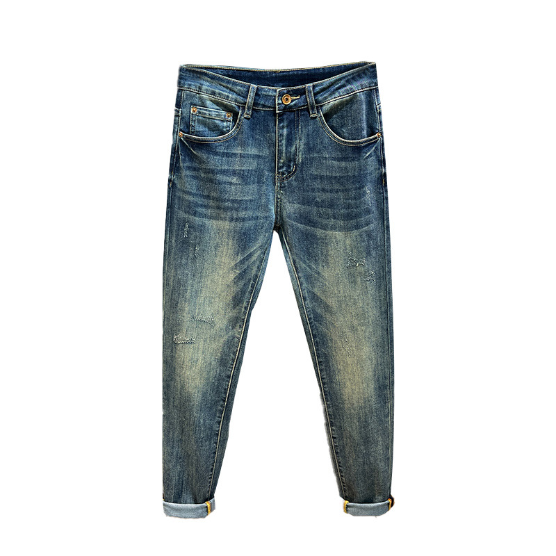 Winter Trendy Brand Fleece-Lined Jeans for Men 2025 Autumn and Winter Fashion Simple Straight-Leg Casual Versatile Warm Long Pants