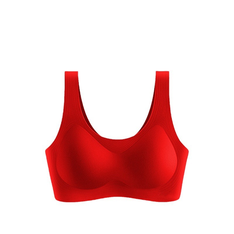 Benmingnian Big Red Fixed Cup Traceless Underwear Women's Water Drop Chest Beauty Cup Red Shipping Wedding Bra Red Wholesale