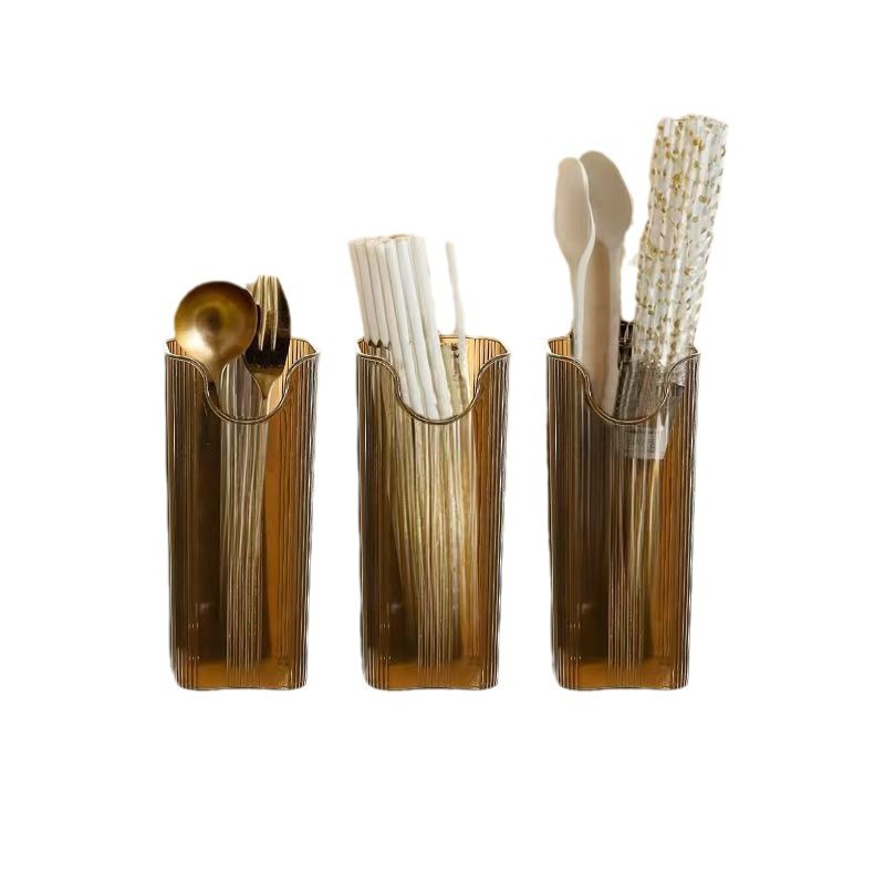 Wall-Mounted Umbrella Storage Tube Transparent Punch-Free Home Kitchen Chopsticks Spoon Storage Rack Cabinet Wall-Mounted Storage