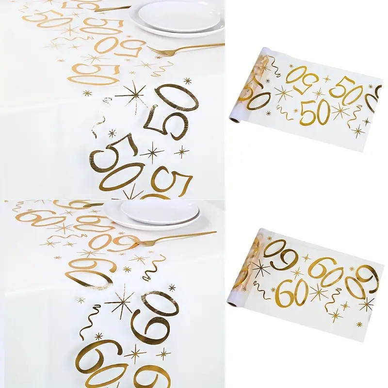 Cross-border mesh table flag holiday birthday party chaos net French table flag golden background decoration wholesale