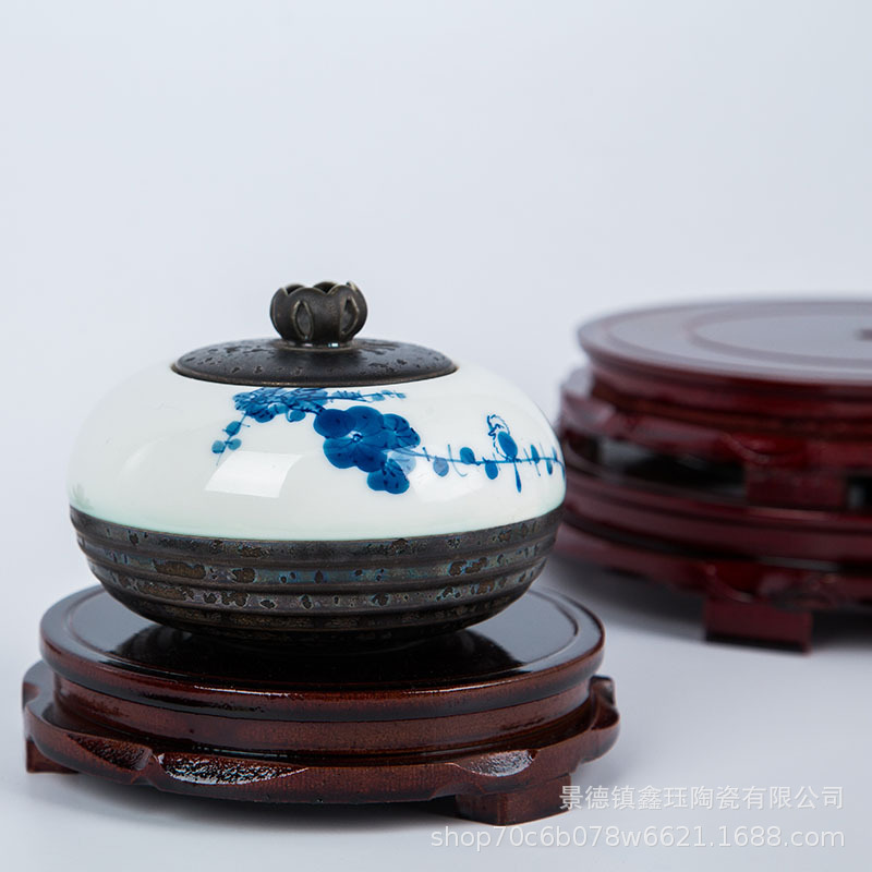 Wholesale Rotatable Imitation Solid Wood Round Base Flower Pot Wenchang Base Tourist Stone Jade Base Ornaments