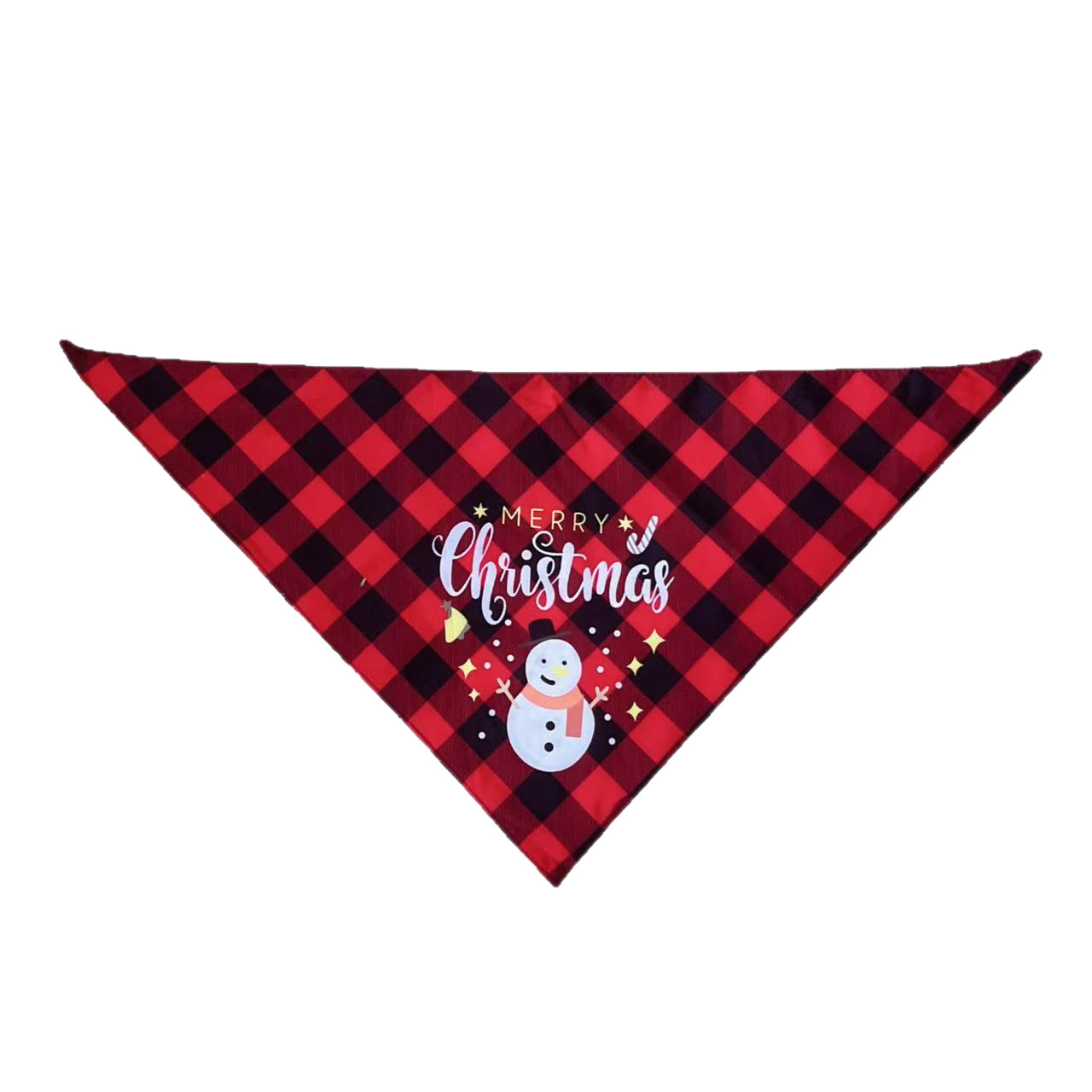 Cross-Border Christmas Pet Triangle Scarf Plaid Dog and Cat Saliva Scarf Printed Pet Scarf with Customizable Patterns