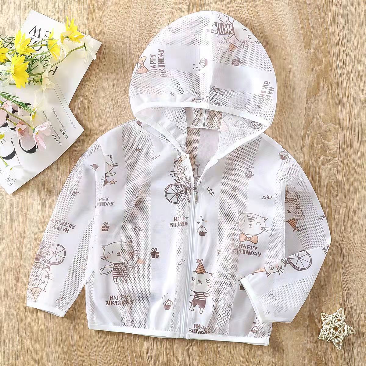 Summer Children's Sunscreen Clothing Lightweight Breathable Boys' Baby Skin Clothing Air-conditioning Shirt Outdoor Beach Long-sleeved Jacket