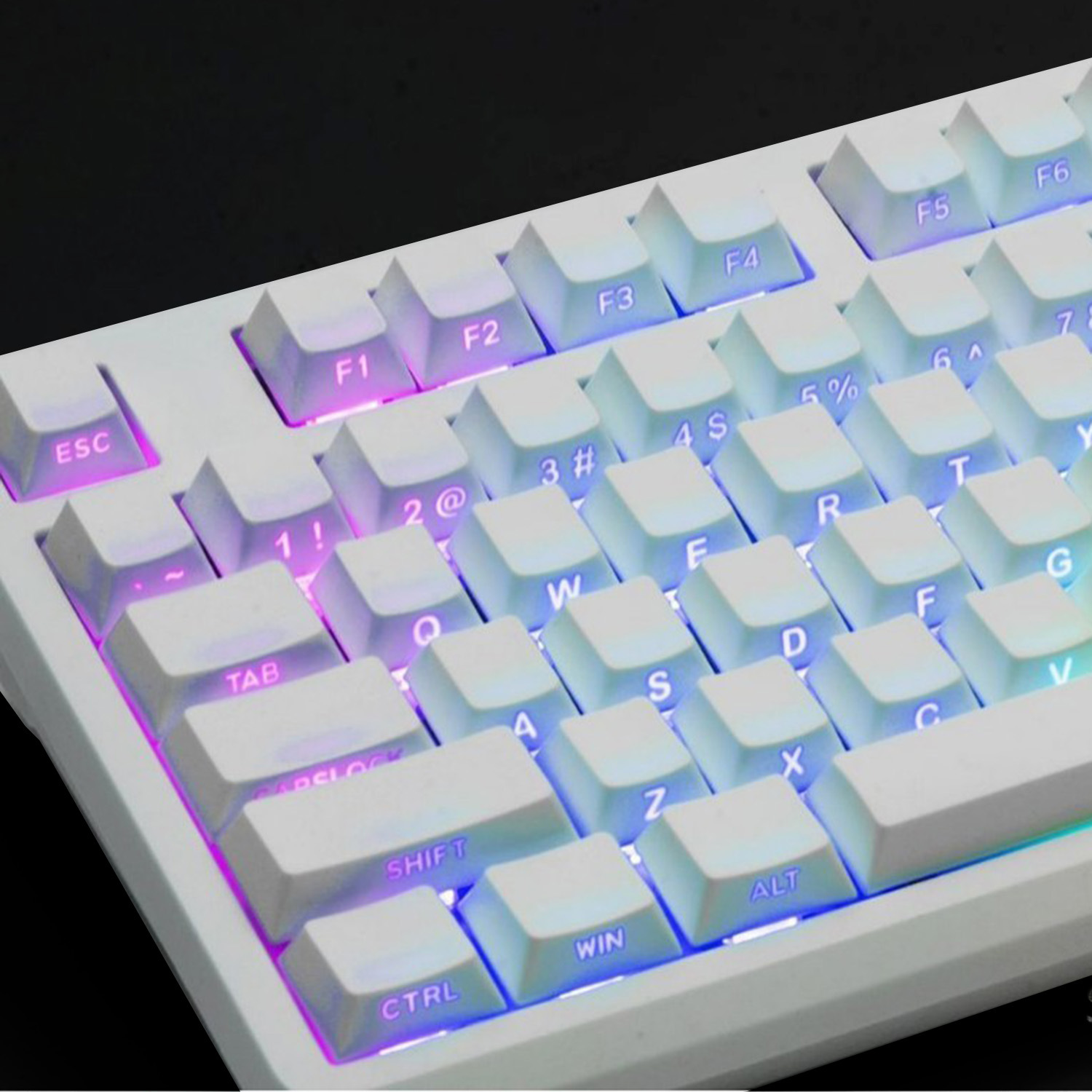 Side-Engraved Translucent Keycaps, Double-Color Injection Molding, Original Height, Dye-Sublimation Blank Material