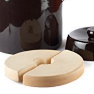 Manufacturer Wholesale Ceramic Vegetable Press Stone, Half-Round Piece Without Glaze, Pickle and Mustard Press Stone