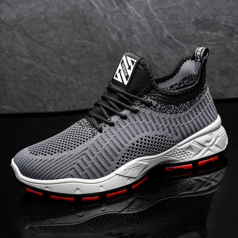 2023 foreign trade new spring Korean fashion casual shoes men's sneaker mesh fly woven sports running shoes