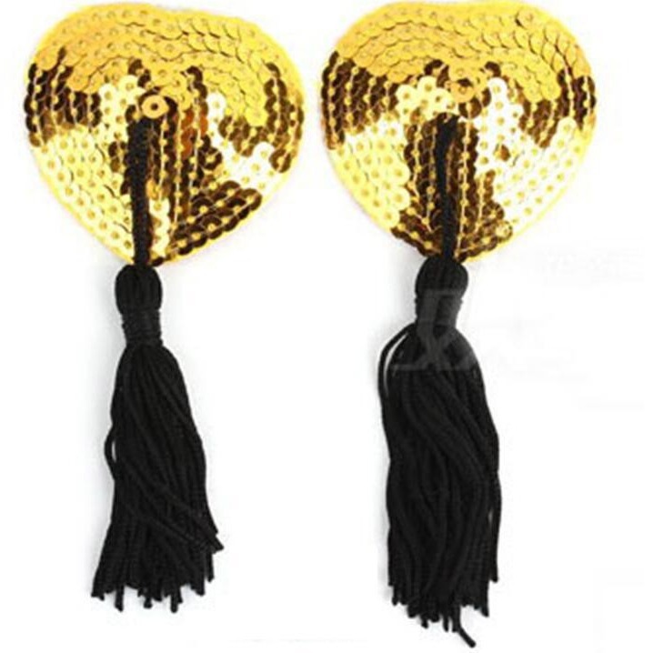 Sexy tassel heart-shaped sequin breast paste sexy underwear accessories sexy anti-exposure seamless sexy lingerie blood drop