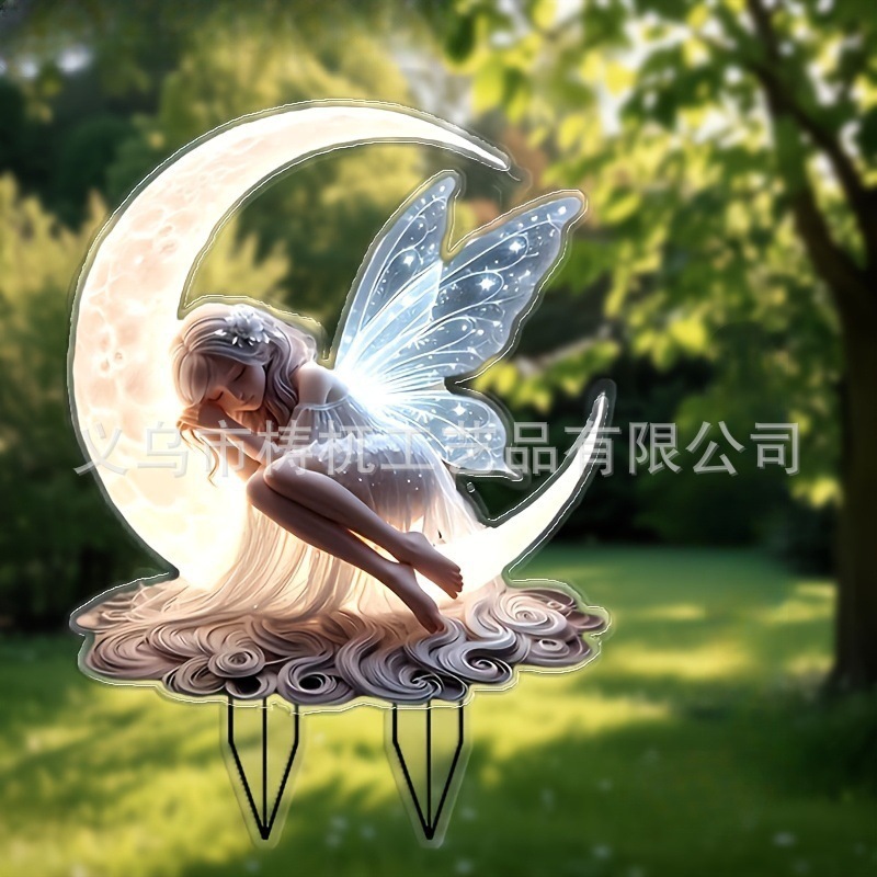 Cross-Border Creative Acrylic Standee Decoration Moon Fairy Home Decor Coffee Shop Tabletop Crafts Gift Indoor