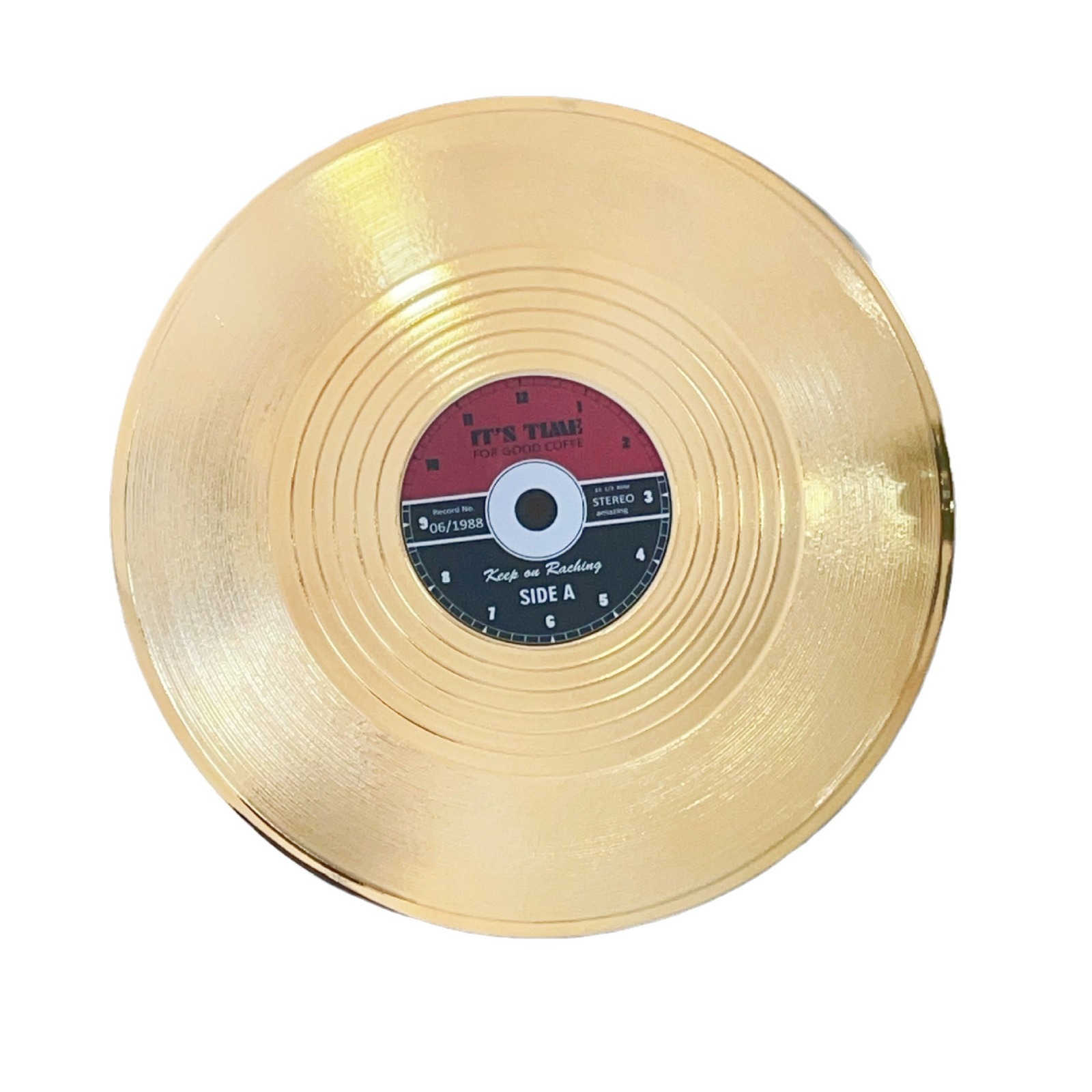 Creative Golden Simulation Color Glue Transparent Vinyl Records Vintage Decorative Wall Stickers Music Bar Nostalgic CD Ornaments