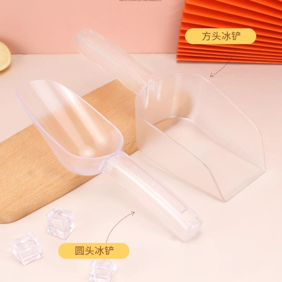 Plastic Ice Shovel Transparent Pc Thickeneded Milk Tea Popcorn Supermarket Cereals Flour Feed Dried Fruit Tea Food Shovel
