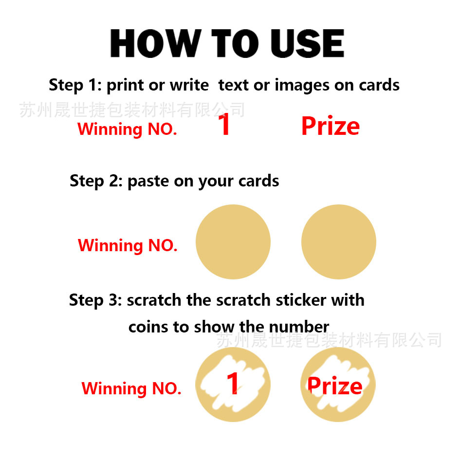 Scratch Film Coated Sticker Scratch Music Velcro Paper Scratch Card Coated Scratch Sticker Golden Round 25mm