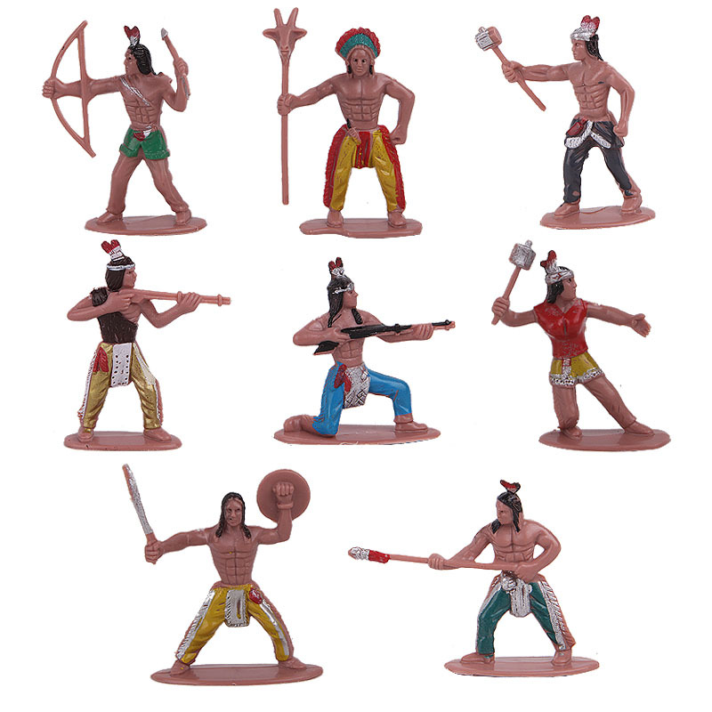 Native American Indian Doll Plastic Western Denim Police Psychological Figure Decoration Cognitive Education Teaching Aware