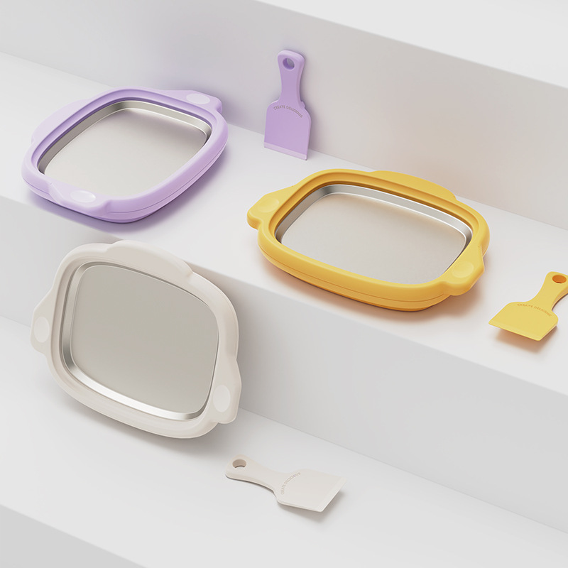 New Home Self-made Ice Fried Machine 304 Stainless Steel Ice Fried Plate Multi-purpose Fried Yogurt Ice Cream Fried Ice Fried Machine