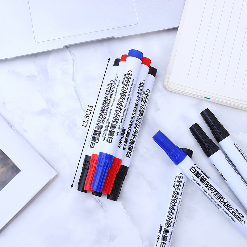 Whiteboard Pen Large Capacity Water-Based Erasable Easy to Erase Red and Blue Teacher Writing Pen Erasable Blackboard Pen Whiteboard Pen