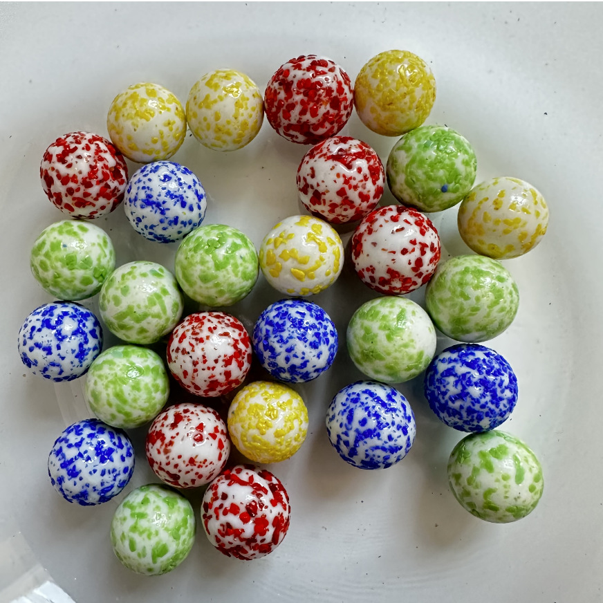 Colorful Transparent Solid Color Glass Marbles 16mm Childhood Yo-Yo Kindergarten Toy