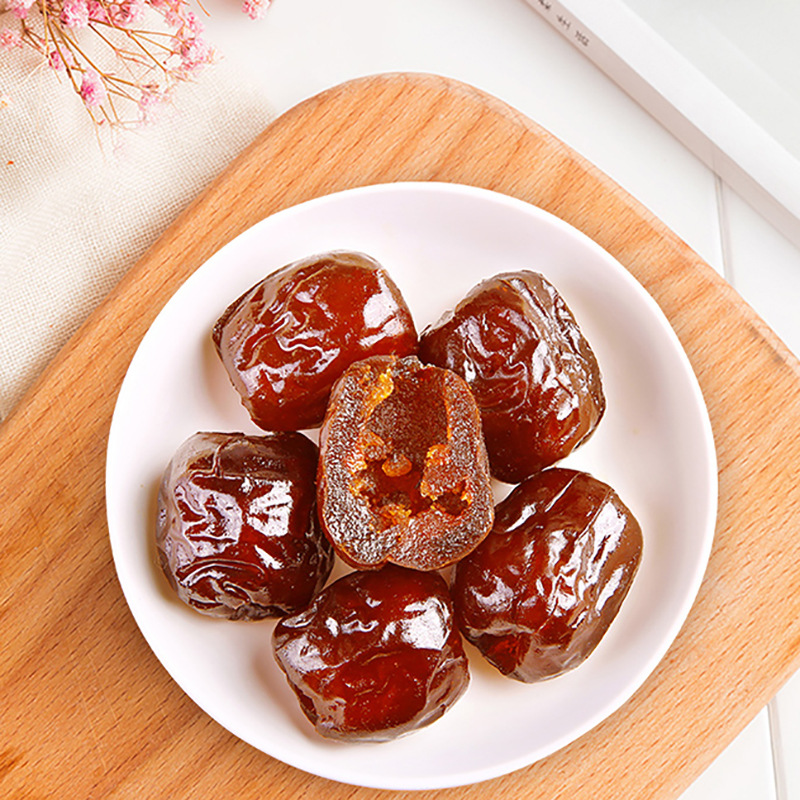 Baicao Flavor Donkey Hide Gelatin Candied Dates 50g Box Size 70 Packages Cored Golden Silk Red Dates Popular Office Casual Snacks