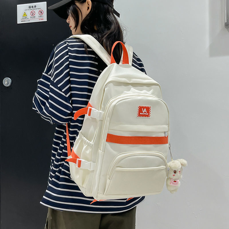 2022 New Korean Ins College Student Backpack Female High School Student Campus Simple Versatile School Bag Travel Backpack
