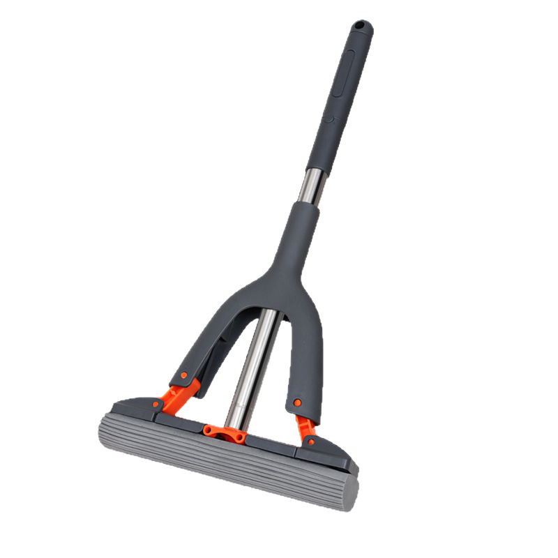 Handheld Sponge Mop, Hand-Washable Roller Type, Thickeneded Collodion, Folded and Squeezed, Household Portable