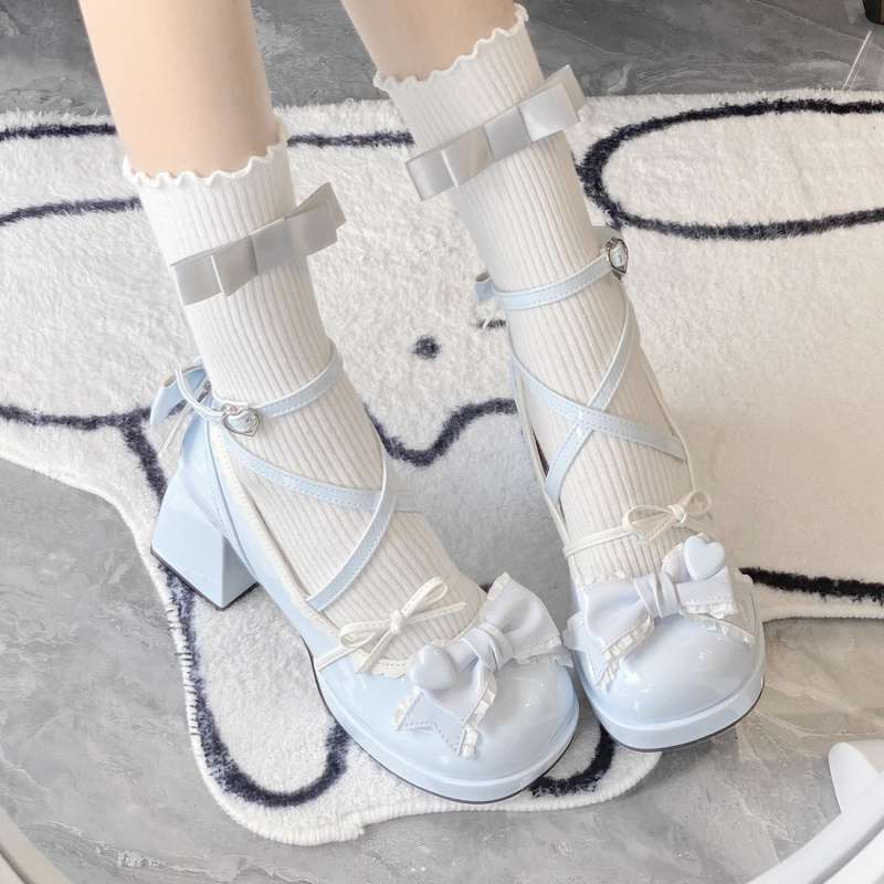 Lolita Shoes Elegant Mary Jane Waterproof Platform Thick Heel High Heels Strap Pure Yu Sweet Girl Lolita Shoes