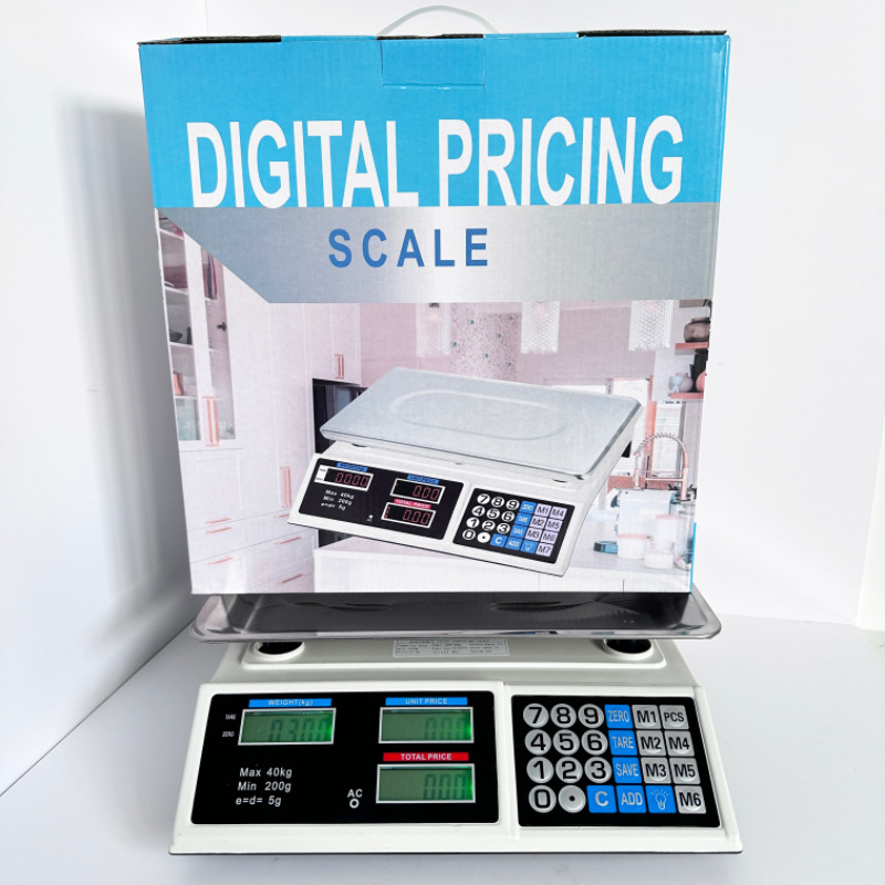 Cross-Border Hot-Selling Commercial 525-Electronic Pricing Scale 40kg Detachable Electronic Scale for Grocery Shopping, Portable and Small