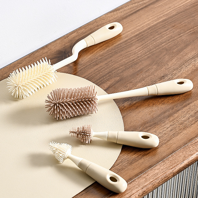 Silicone Baby Bottle Brush Cleaning Brush Newborn Baby Nipple Brush Bottle